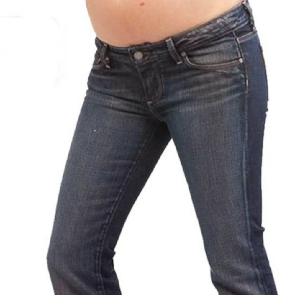 PAIGE Maternity size 32L 32 long Westbourne blue jeans under belly flare NWT